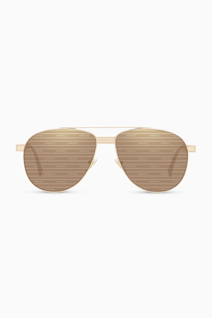 

Phantos Sunglasses with Logo Lenses, Gold