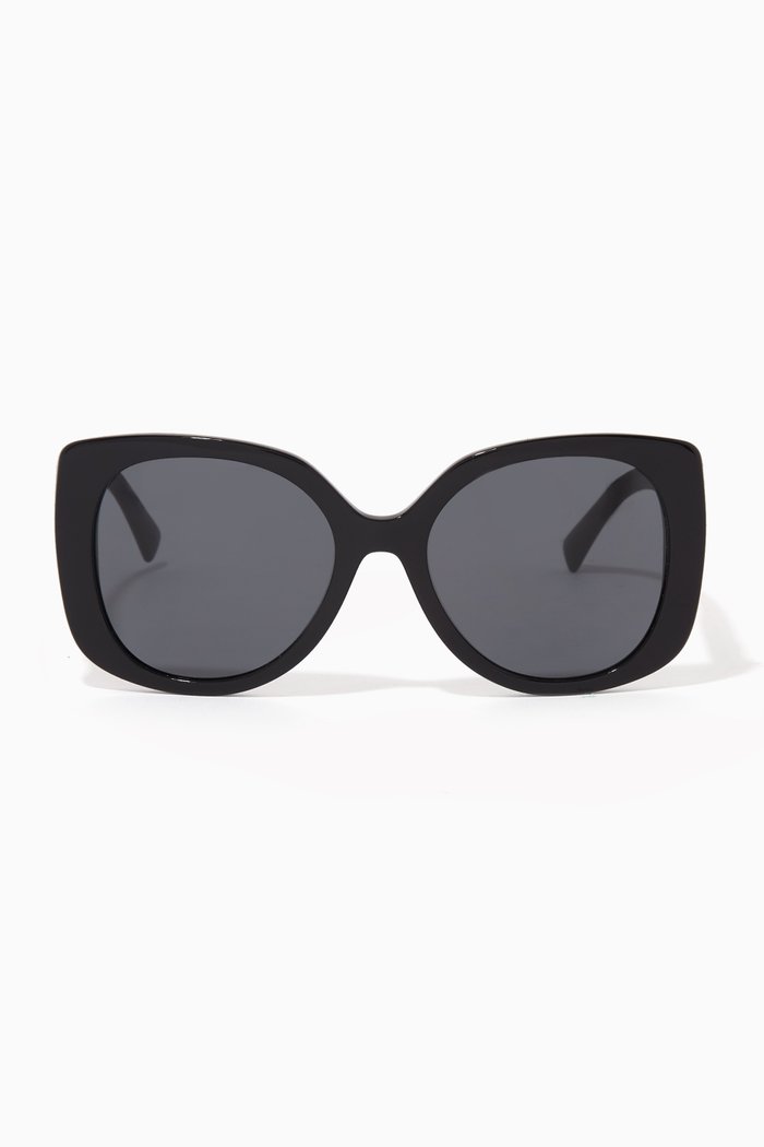 

Logo Cat-eye Sunglasses in Acetate, Black