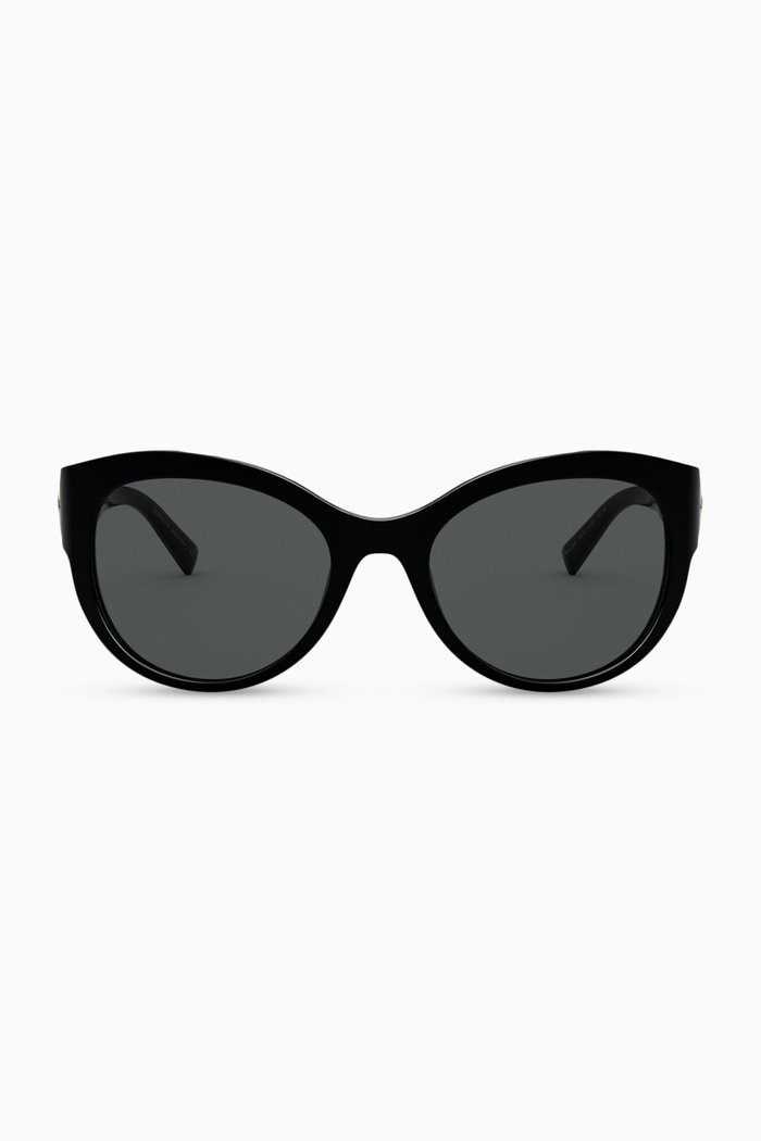 

Cat-eye Sunglasses with Safety Pin, Black