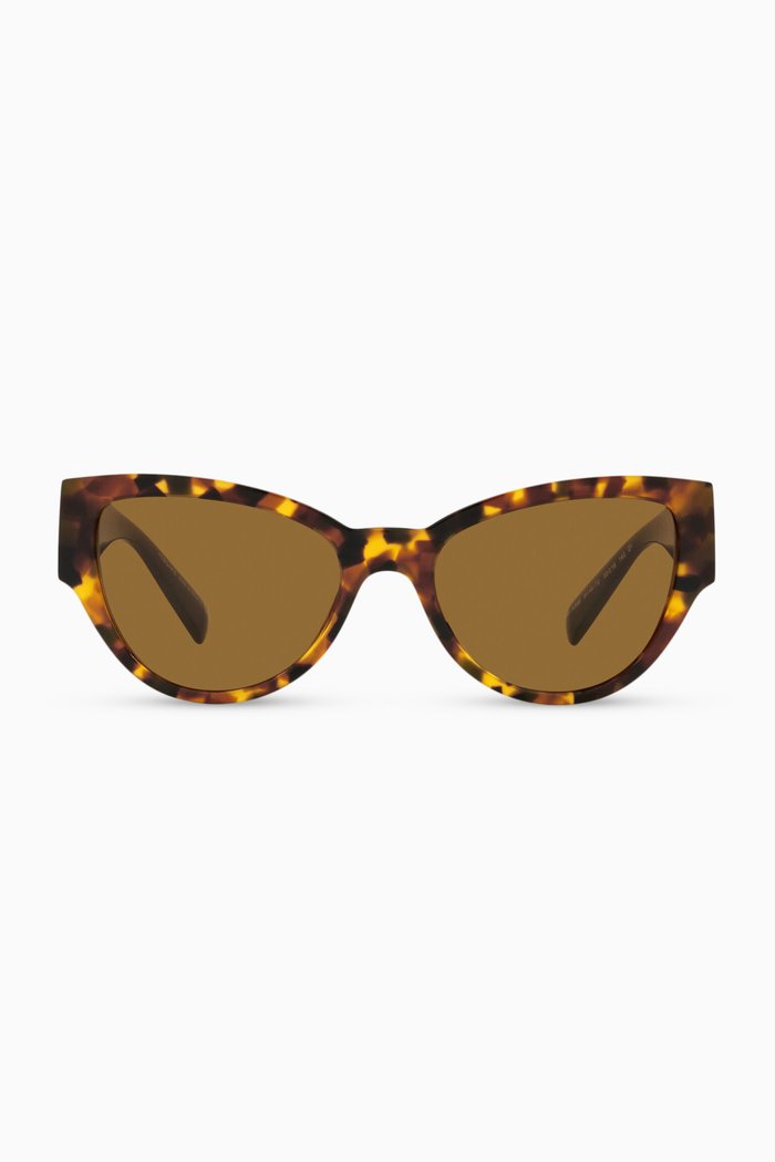 

Cat-eye Sunglasses with Medusa Medallion, Brown