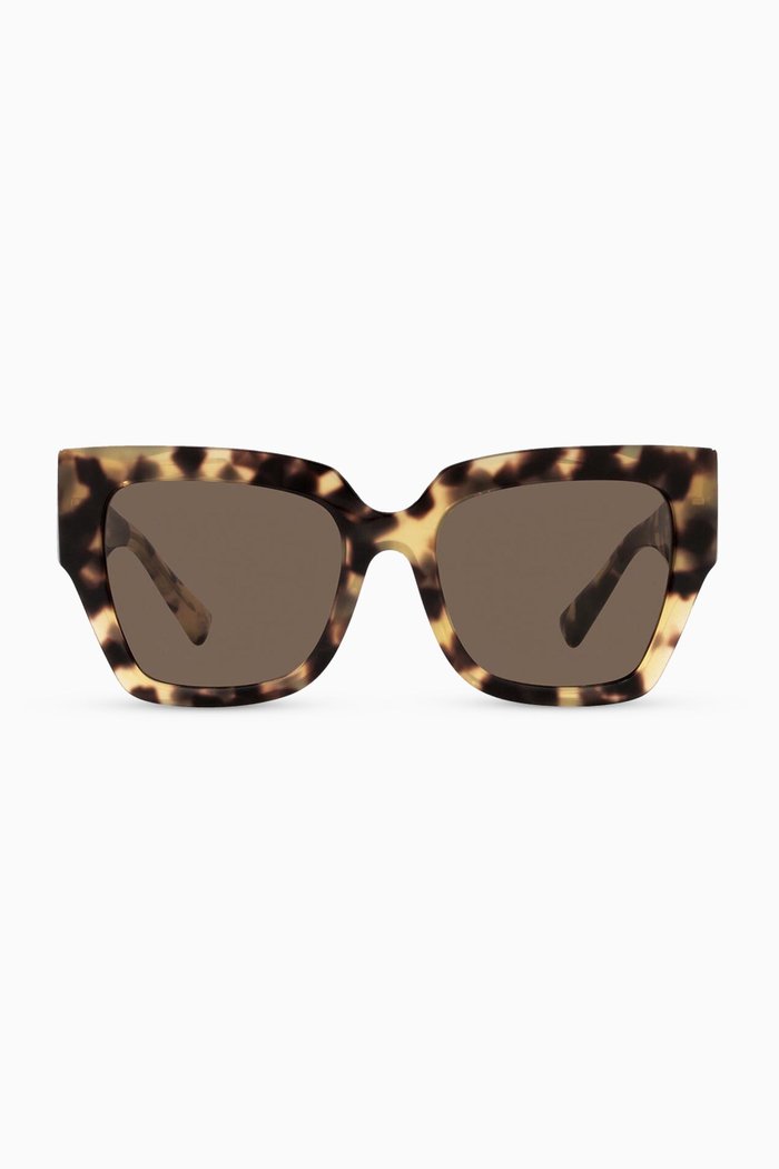 Valentino Garavani VLOGO Cat-Eye Sunglasses in Acetate, Brown