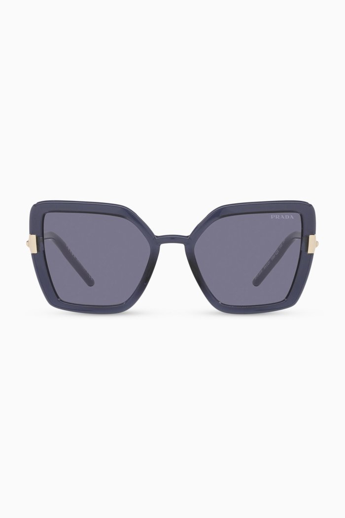 Oversized Cat-Eye Sunglasses in Acetate, Grey