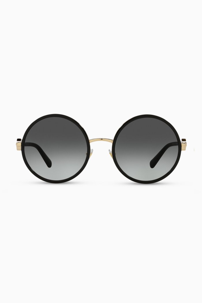 

Round Sunglasses with Medusa Medallion, Black