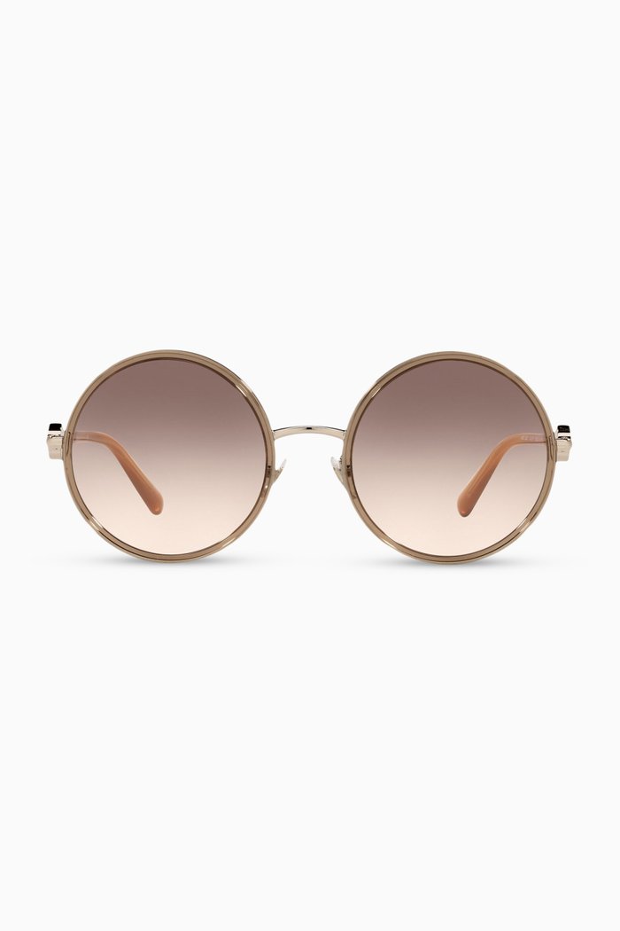 

Round Sunglasses with Medusa Medallion, Brown
