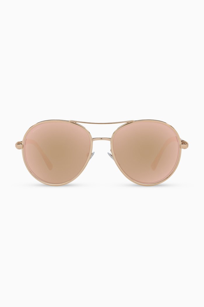 

B.zero1 Aviator Sunglasses in Metal, Pink