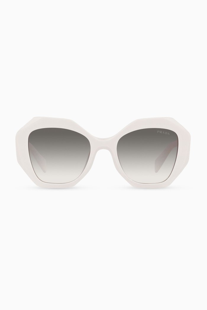 

Oversized Sunglasses in Acetate, White
