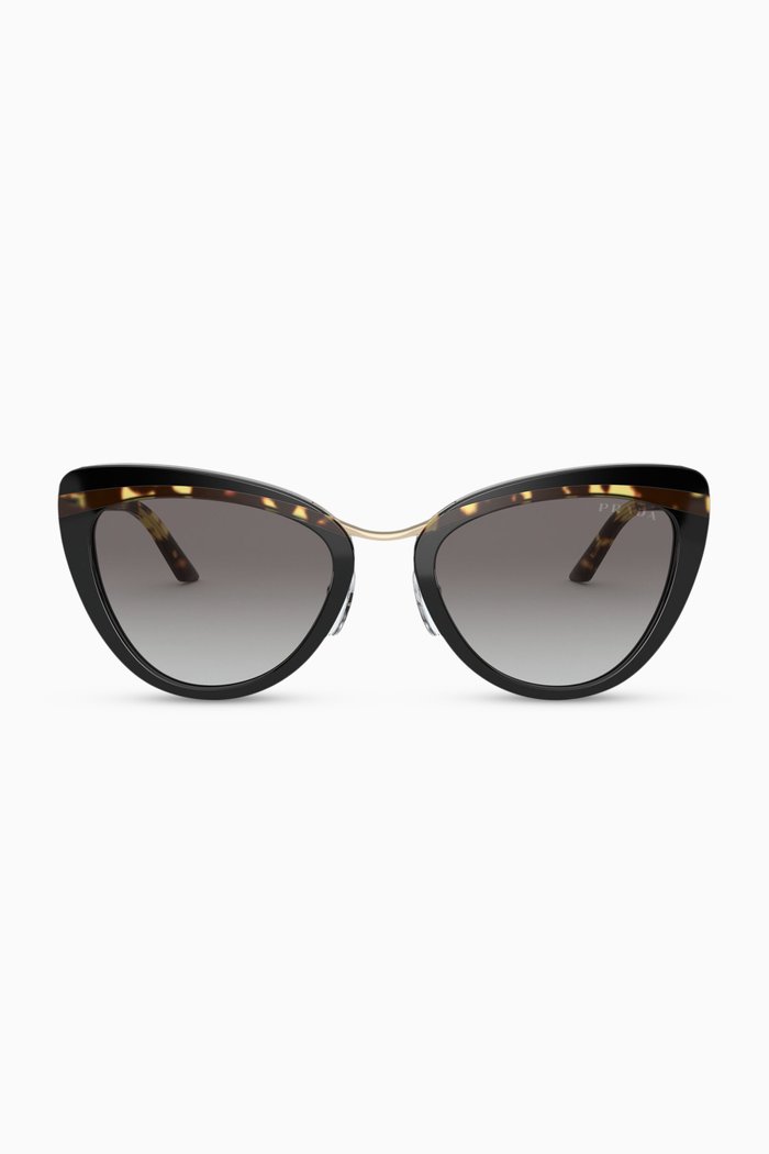 

Cat-Eye Sunglasses in Acetate & Metal, Brown