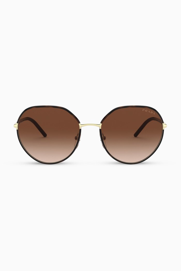 

Oversized Sunglasses in Acetate & Metal, Brown