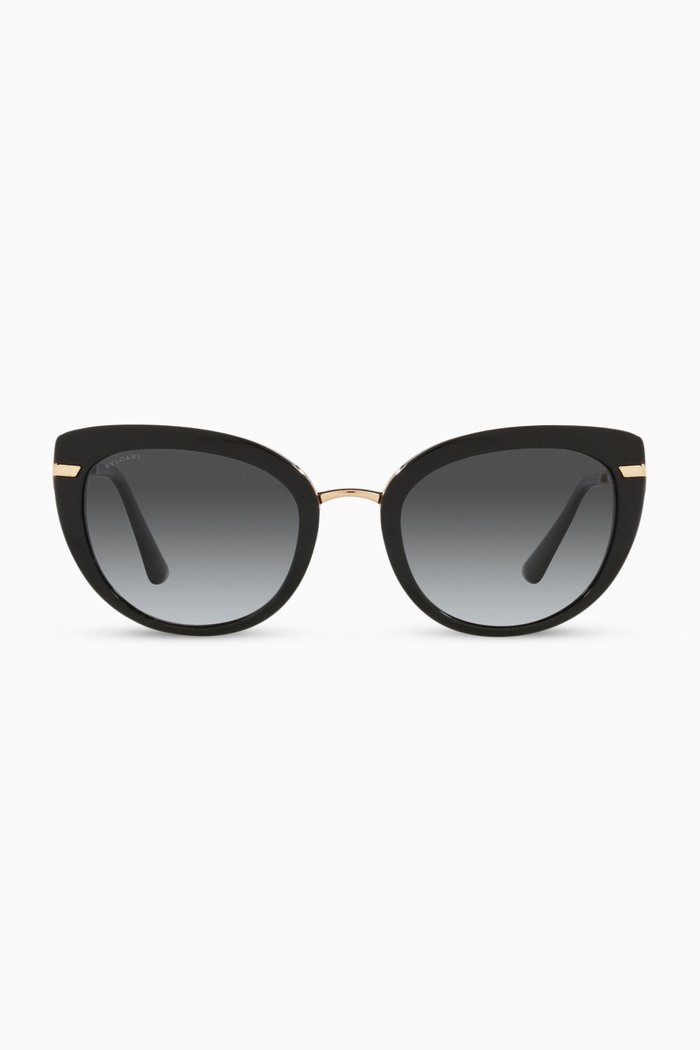 

Bvlgari Bvlgari Cat-eye Sunglasses in Acetate & Metal, Black