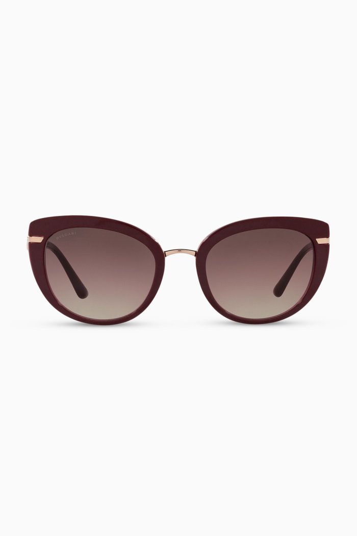 

Bvlgari Bvlgari Cat-eye Sunglasses in Acetate & Metal, Red