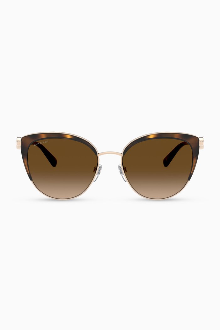 

Bvlgari Bvlgari Cat-eye Sunglasses in Metal, Brown