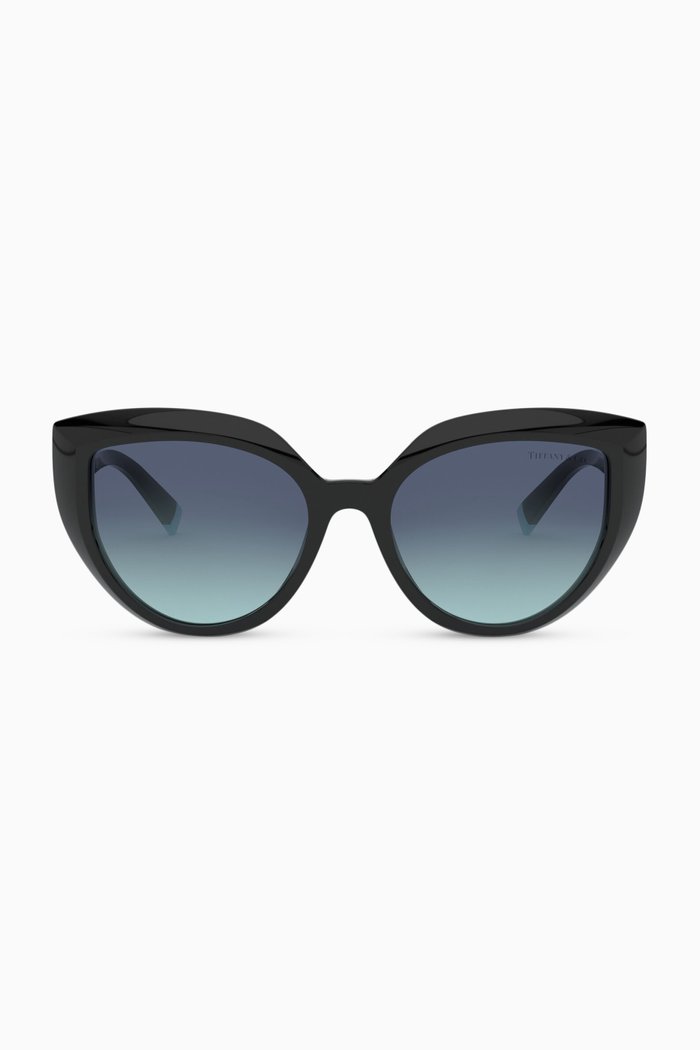 

Cat-eye Sunglasses in Acetate, Black