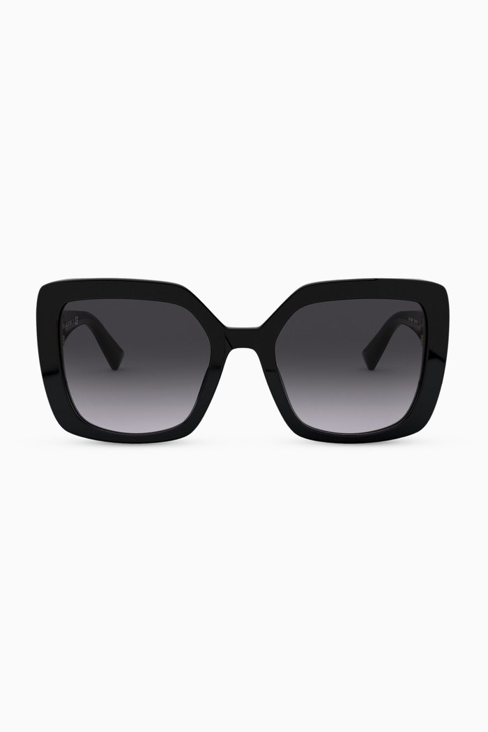 

Valentino Garavani VLOGO Square Sunglasses in Acetate, Black
