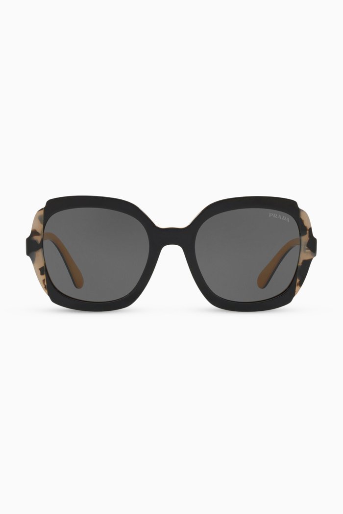 

Oversized Square Sunglasses in Acetate, Black