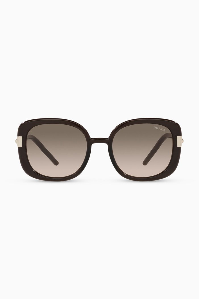 

Rectangular Sunglasses in Acetate, Brown