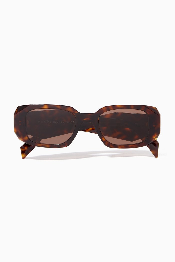 Rectangle Sunglasses in Acetate, Brown