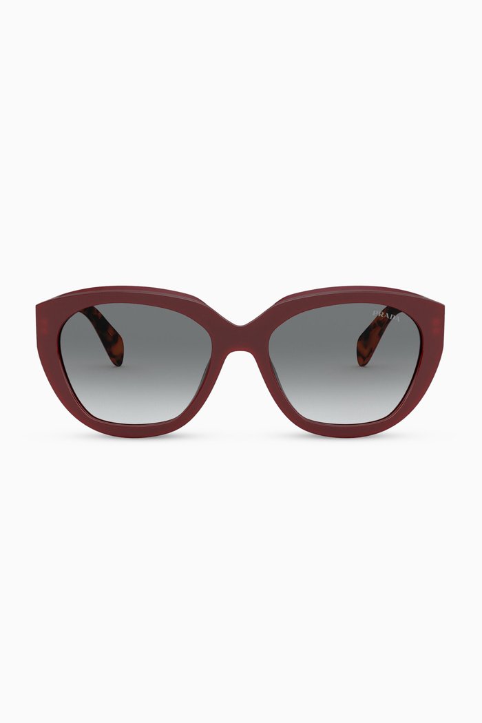 

Irregular Sunglasses in Acetate, Red