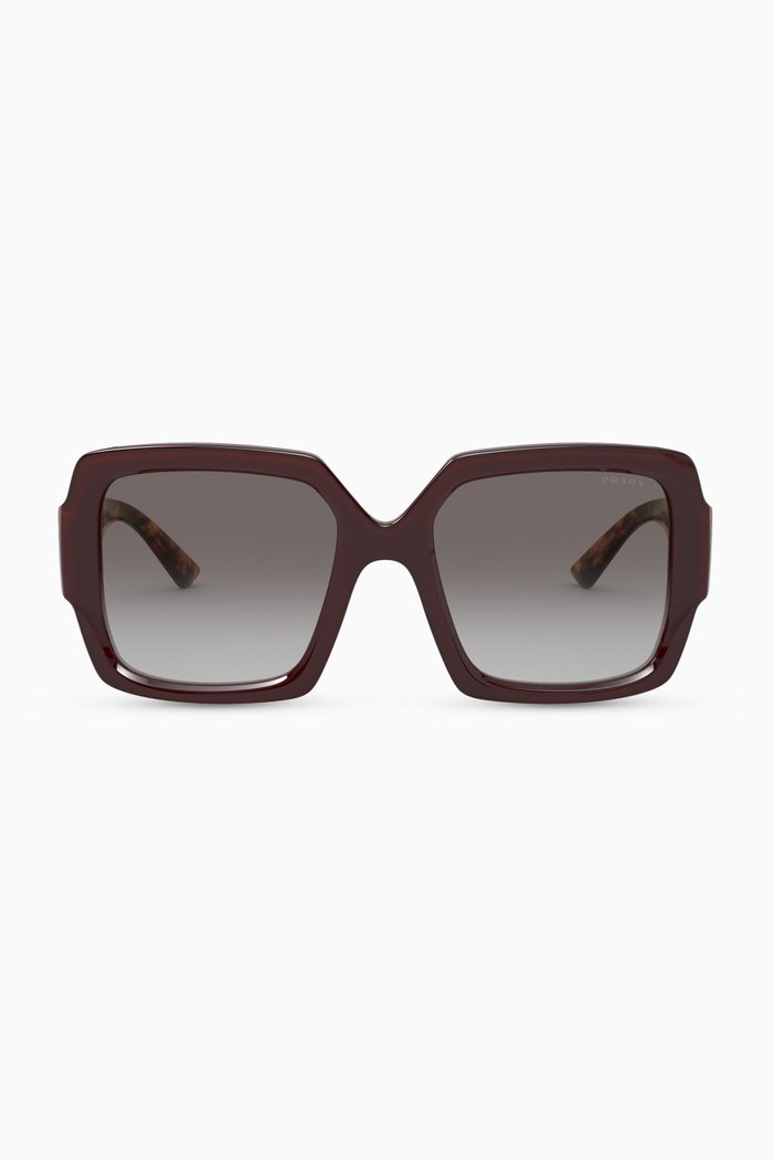 

Oversized Square Sunglasses in Acetate, Red