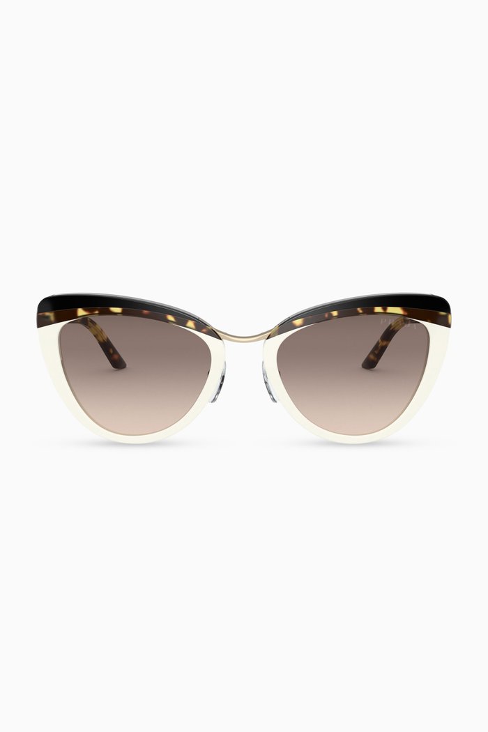 

Cat-Eye Sunglasses in Acetate & Metal, White