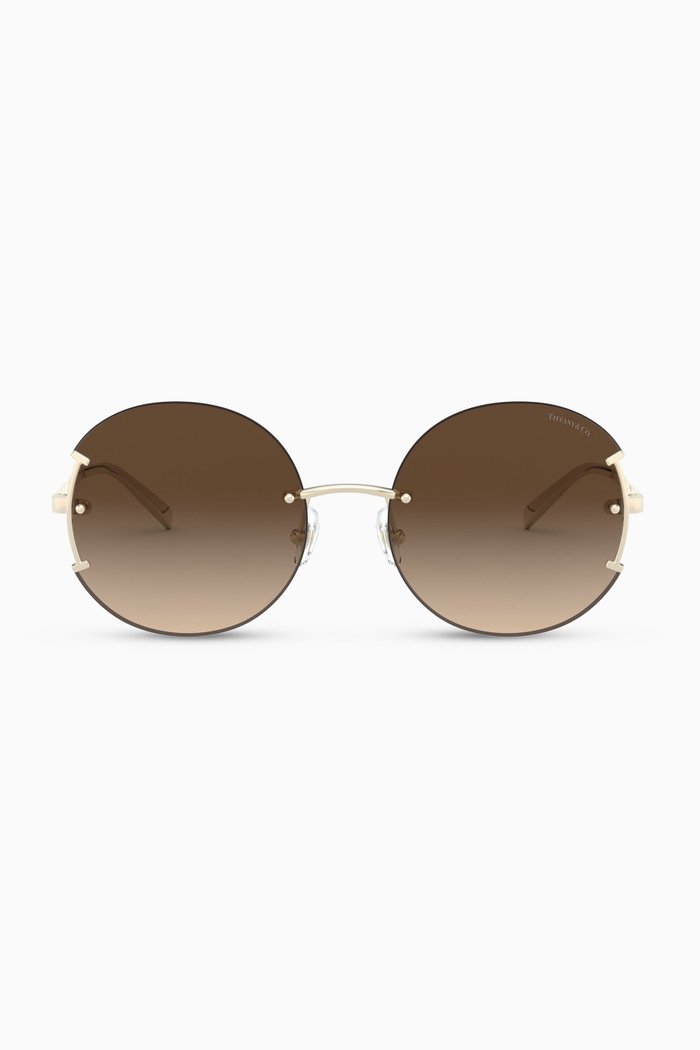 

Round Sunglasses in Metal, Brown