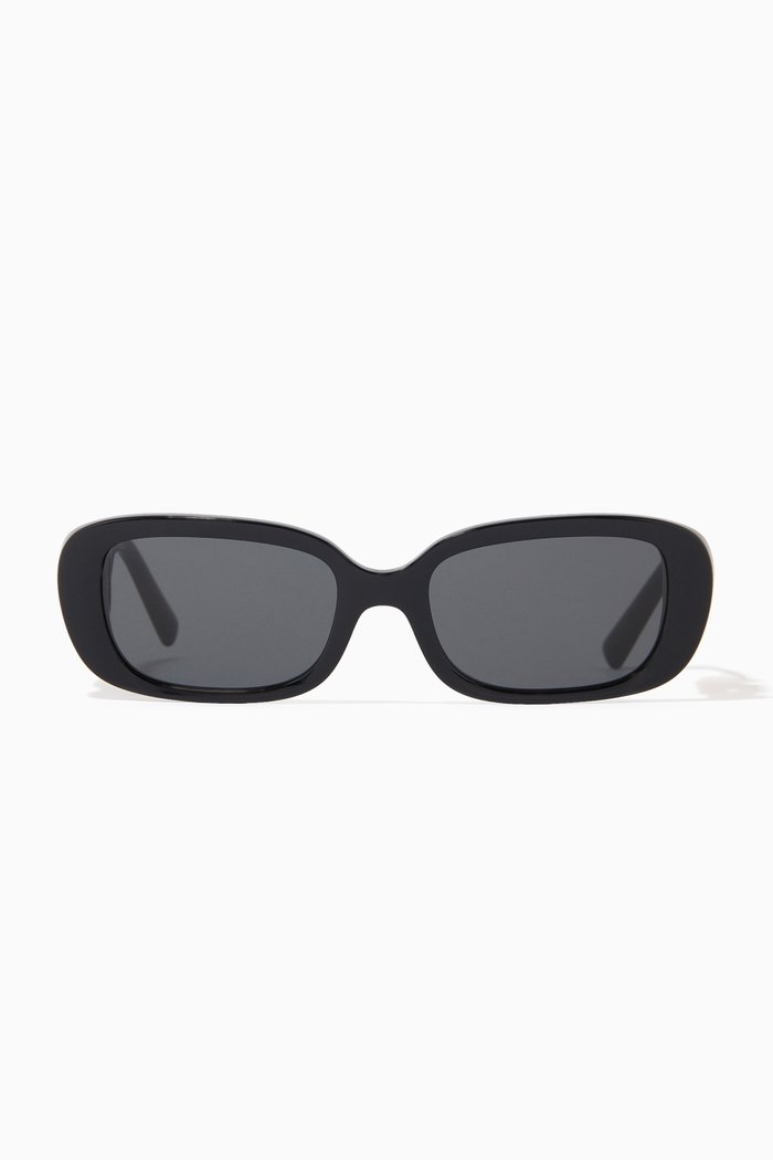 Valentino Garavani VLOGO Rectangle Sunglasses in Acetate, Black