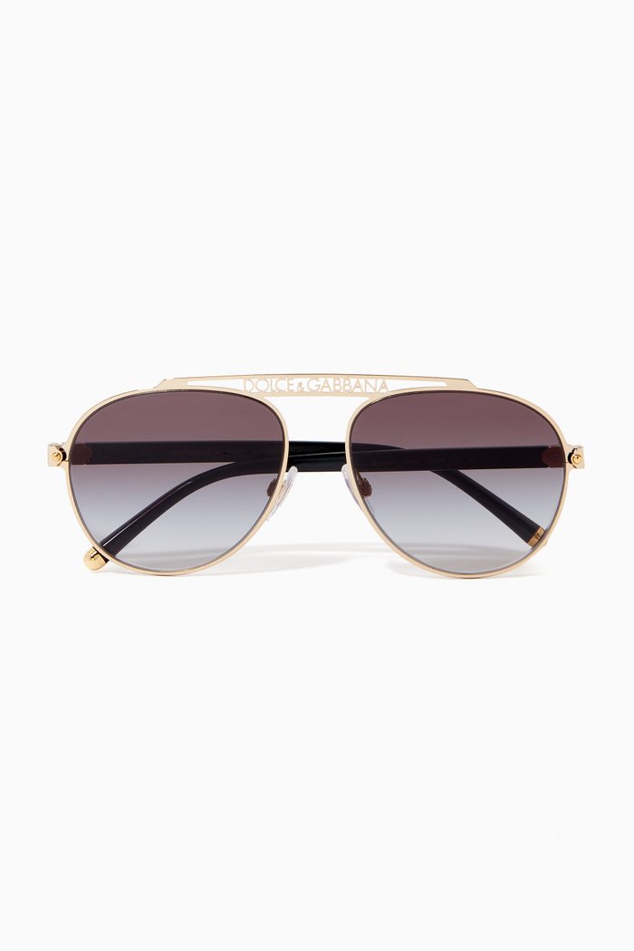 

Pilot Sunglasses in Metal, Gold