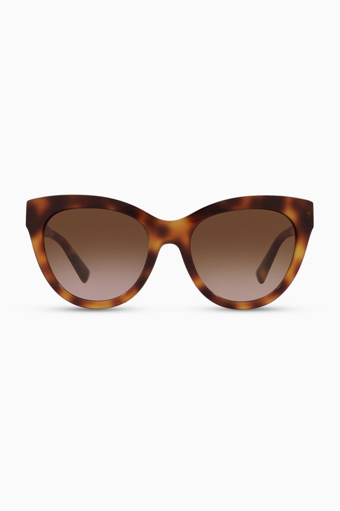 

Valentino Garavani VLOGO Cat-eye Sunglasses in Acetate, Brown