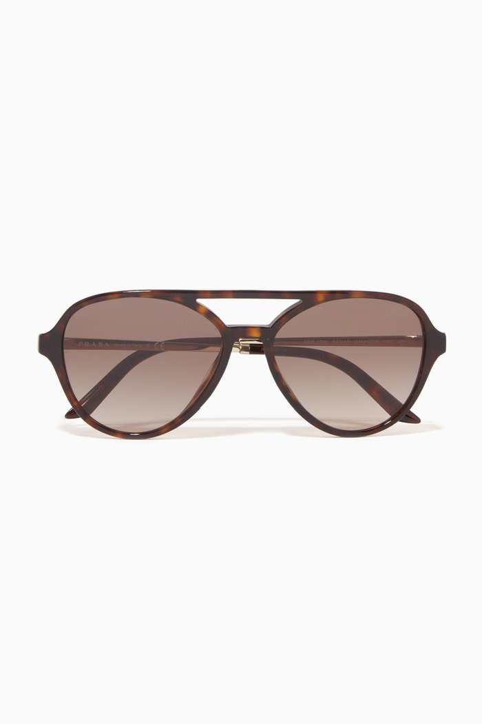 

Aviator Sunglasses in Acetate, Brown