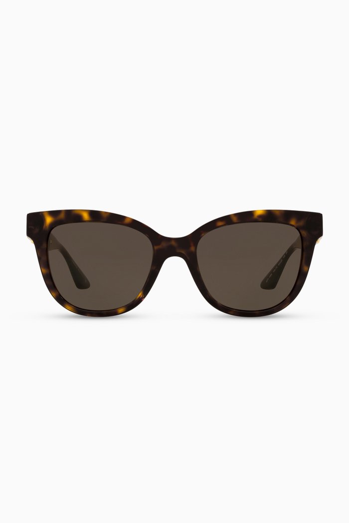 

Cat-eye Sunglasses with Greca-link in Acetate, Brown