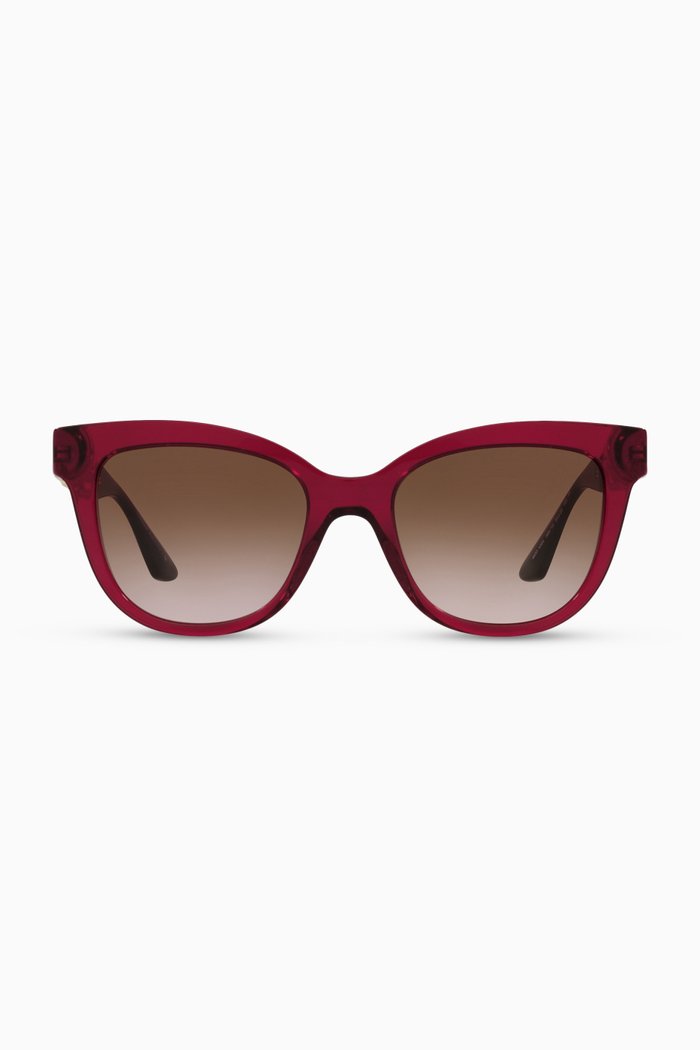 

Cat-eye Sunglasses with Greca-link in Acetate, Red