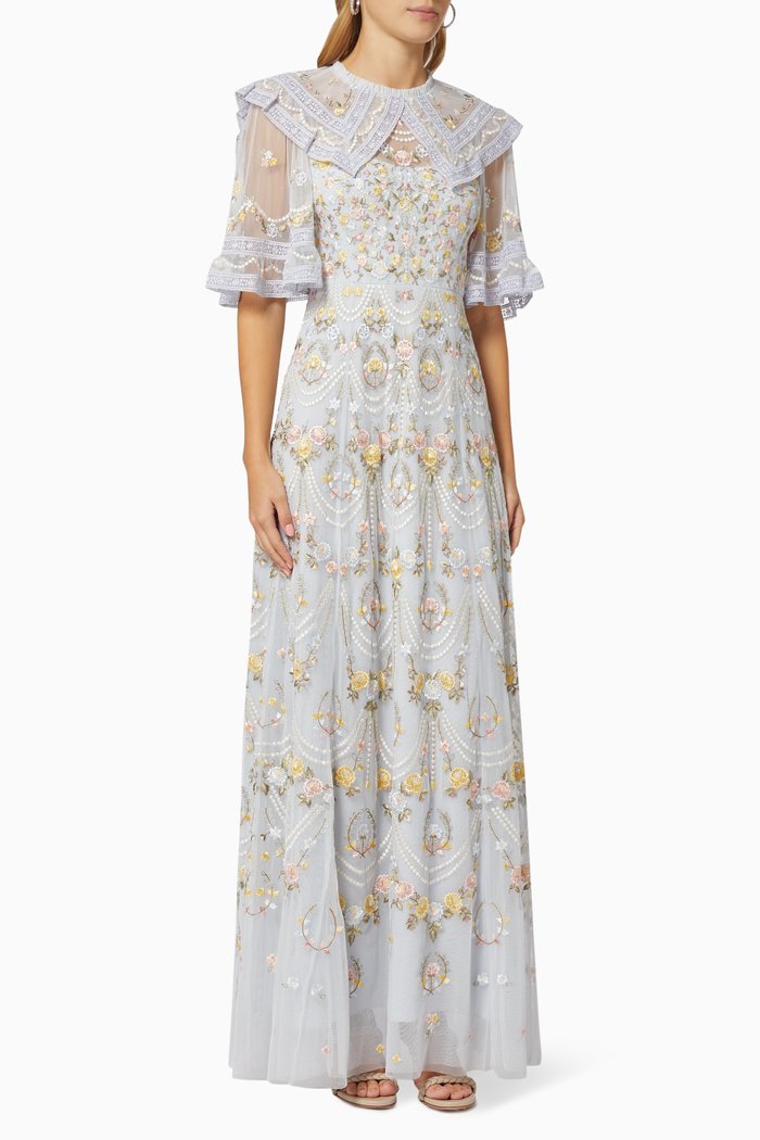 

Reverie Rose Gown in Tulle, Blue