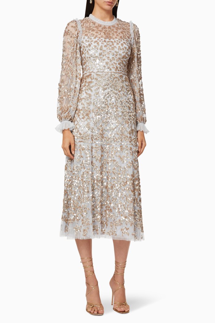 

Mirabelle Sequins Gown in Tulle, Blue