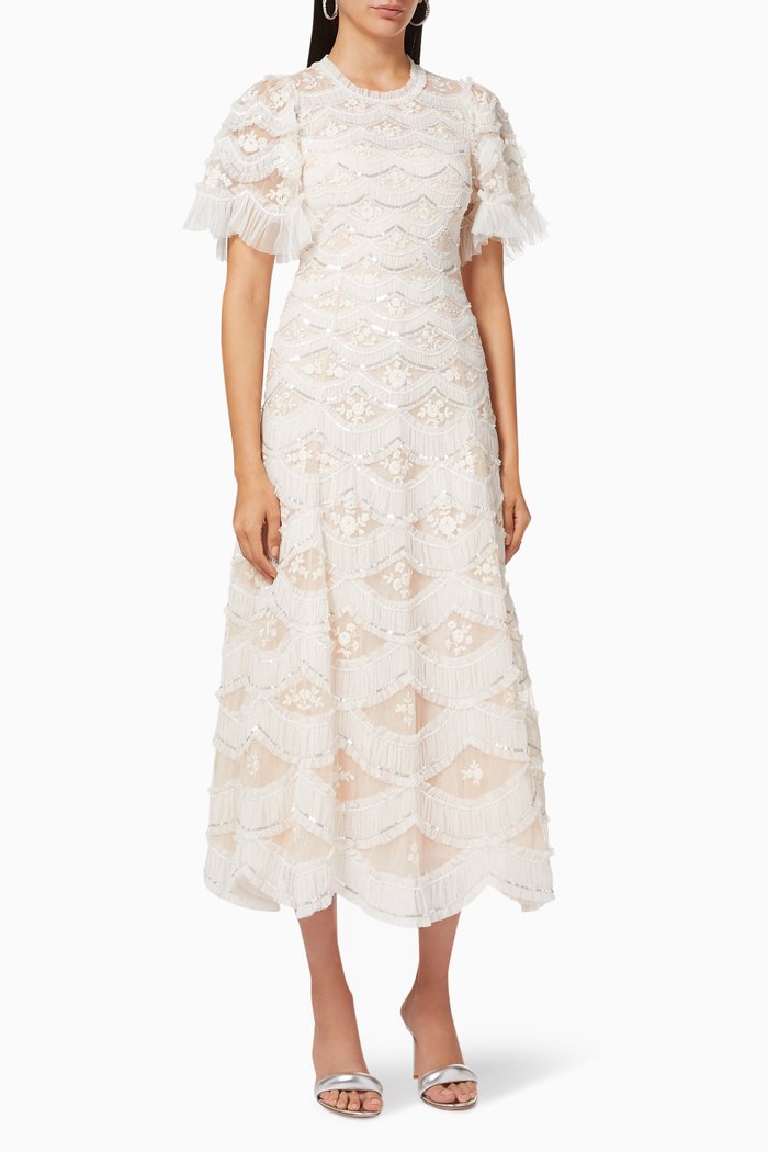 

Lunette Blossom Ankle Gown in Tulle, Pink