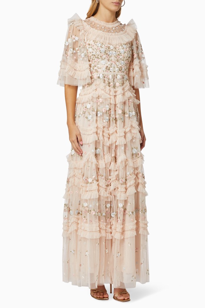 

Lalabelle Floral Gown in Tulle, Pink