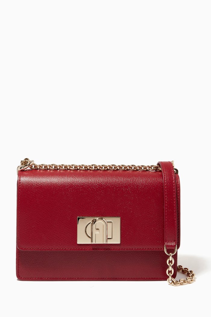 

Mini 1927 Crossbody Bag in Metallic Leather, Burgundy