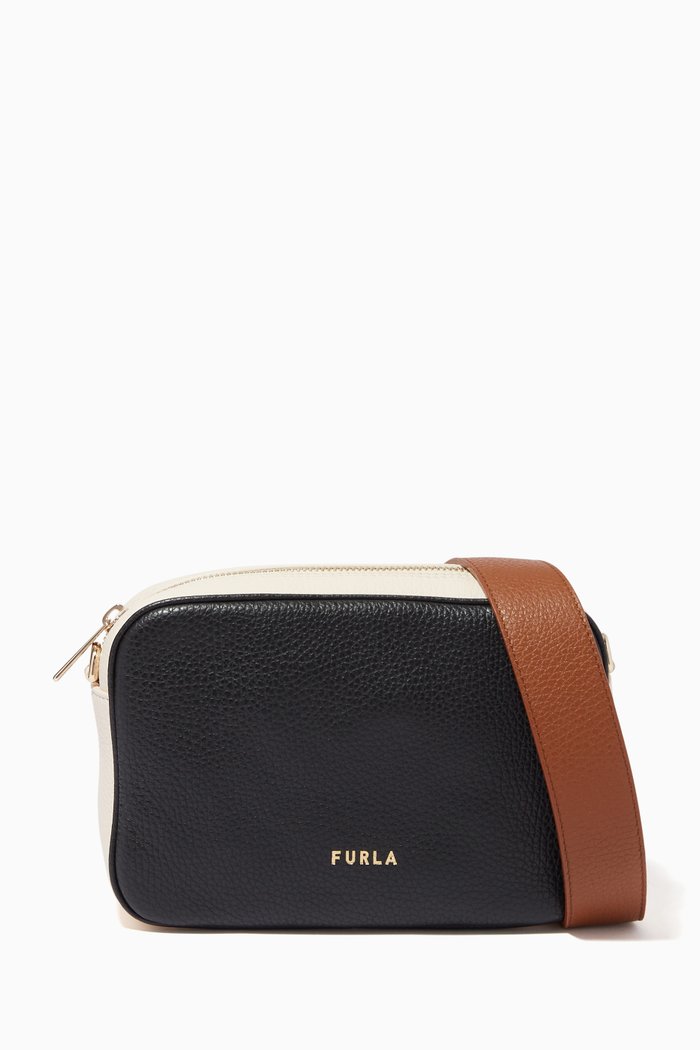 

Mini Real Camera Bag in Leather, Black