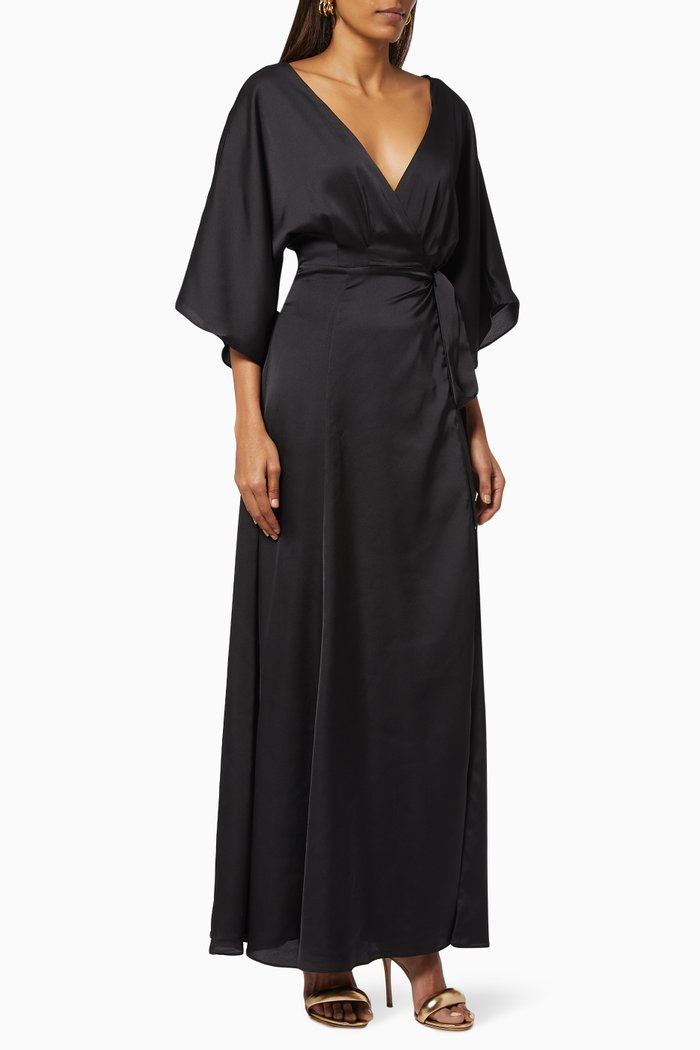 

The Leiah Dress in Satin, Black