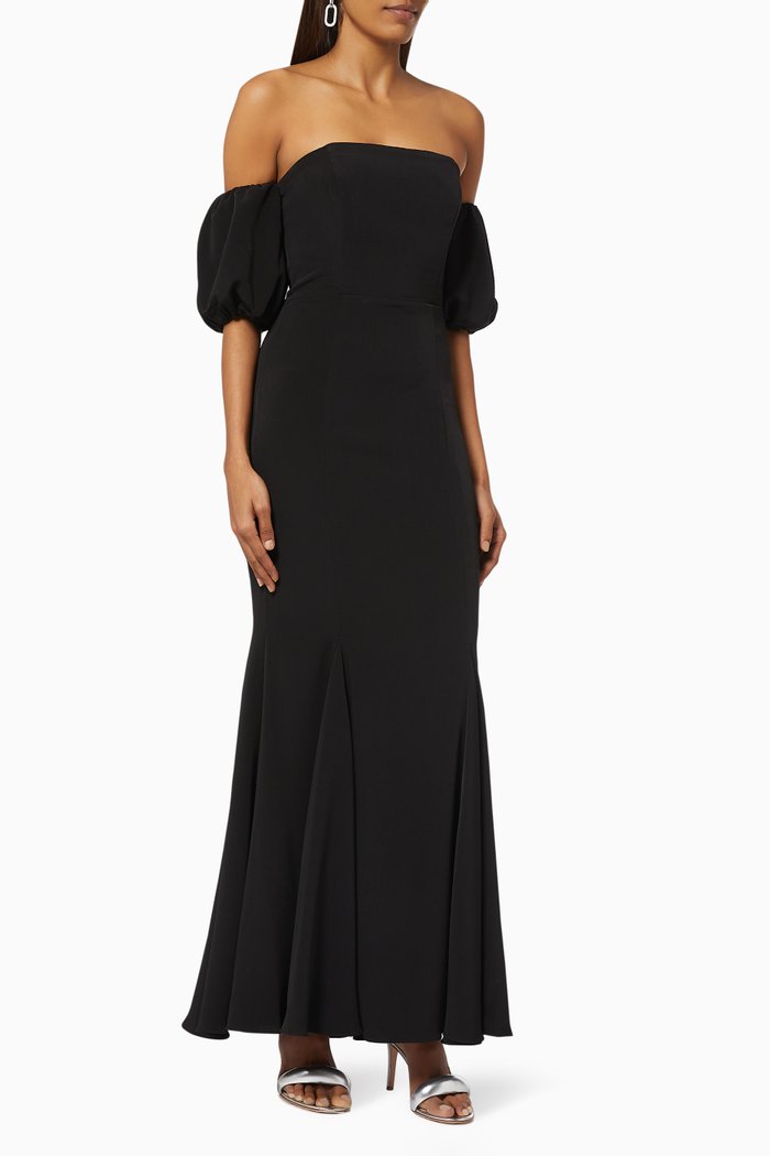 

The Reya Dress in Crepe, Black