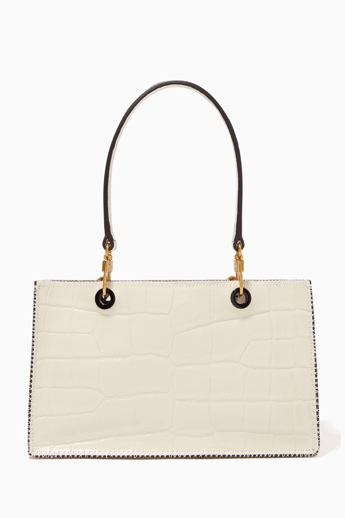 

Gemma Tote Bag in Croc Embossed Leather, Neutral
