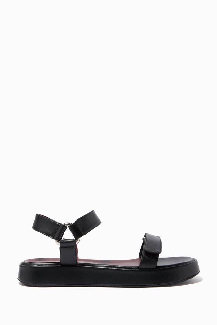

Liz Flatform Sandals in Nappa, Black