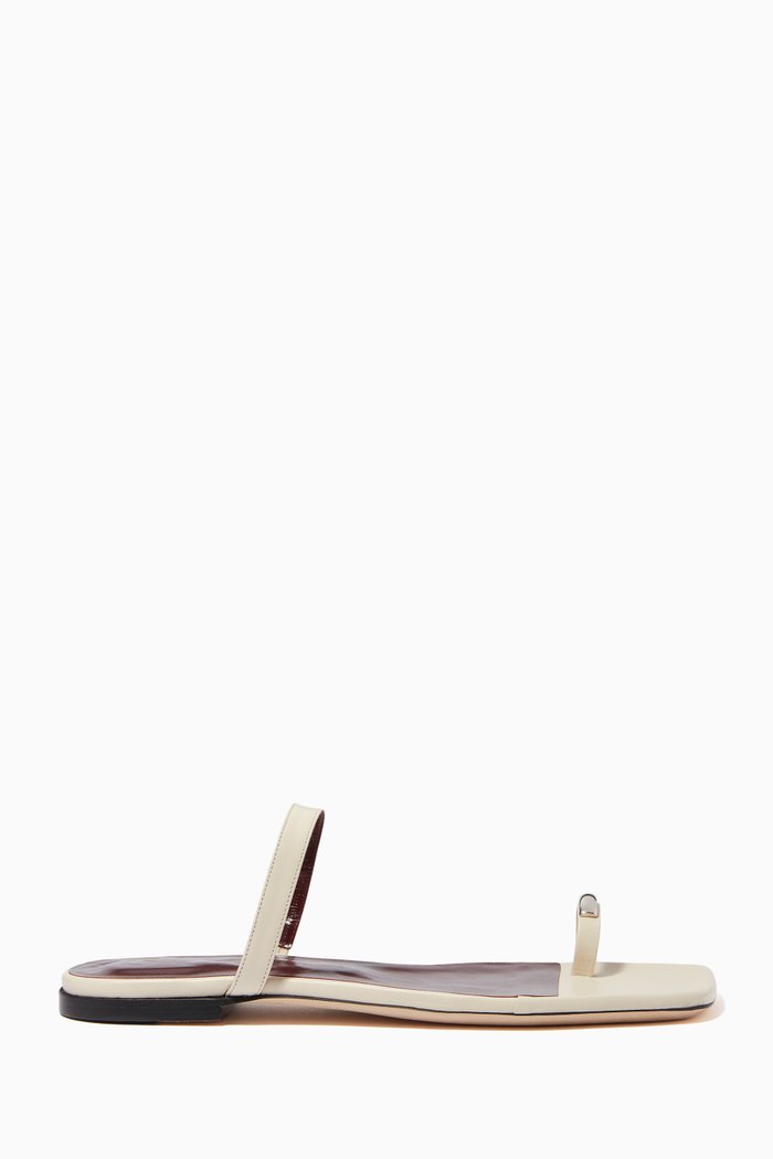 

Joey Flat Sandals in Nappa, Neutral