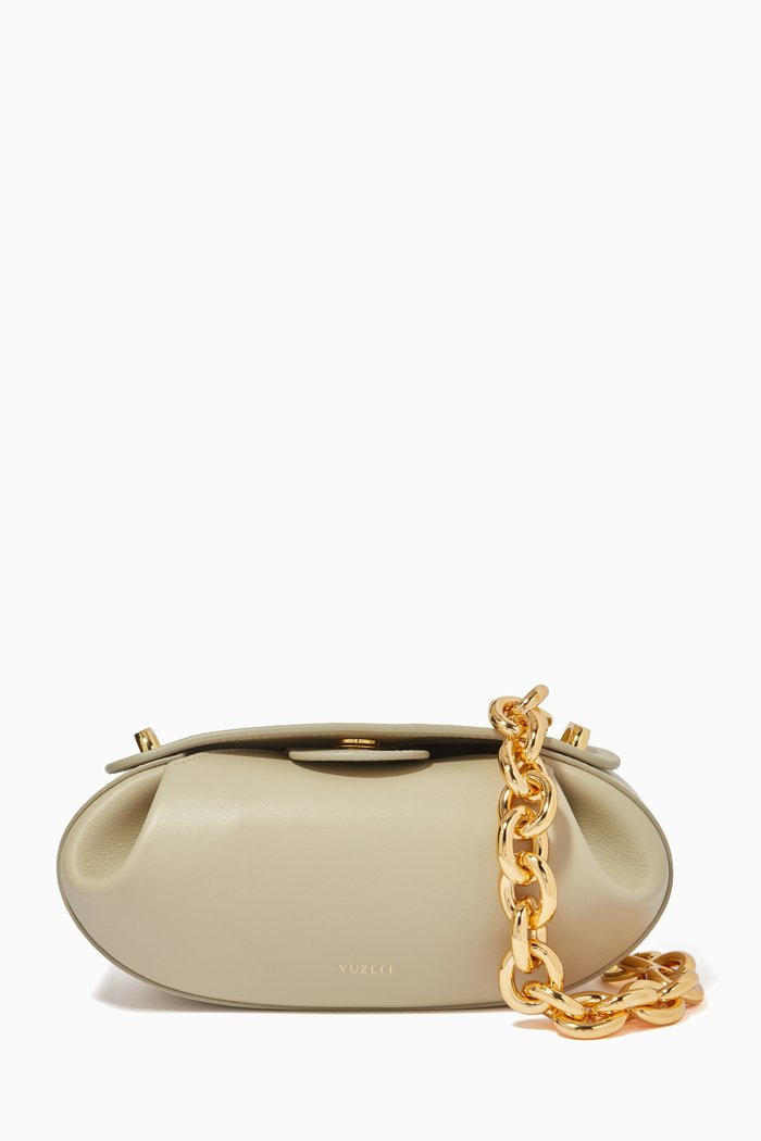 Dinner Roll Bag in Leather, Green