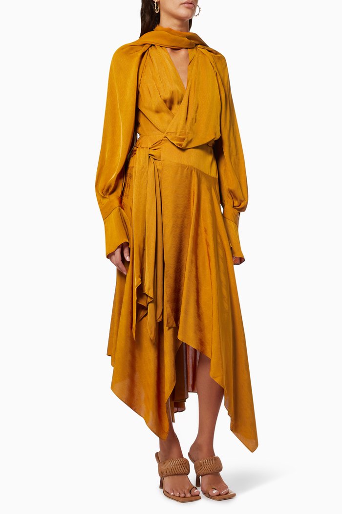 

Tilden Draped Midi Dress, Yellow