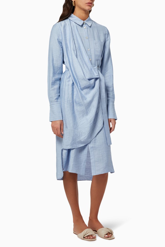 

Serena Linen-blend Shirt Dress, Blue
