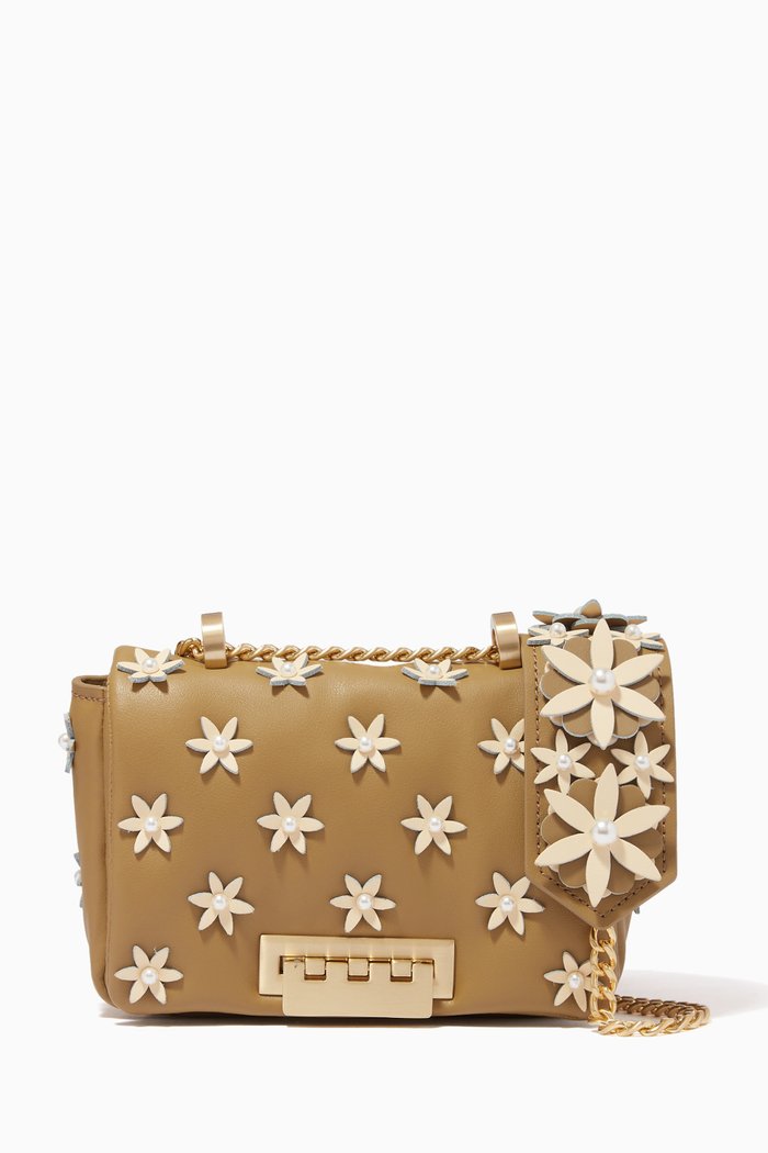 

Soft Earthette Mini Shoulder Bag in Leather, Green