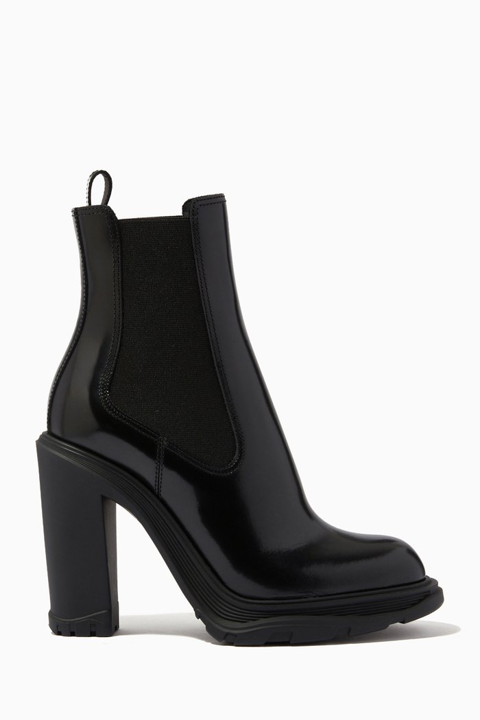 

Ankle Boots in Leather, Black