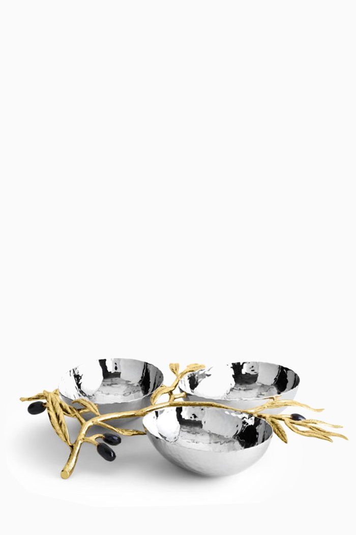 

Olive Branch Triple Dish, Silver
