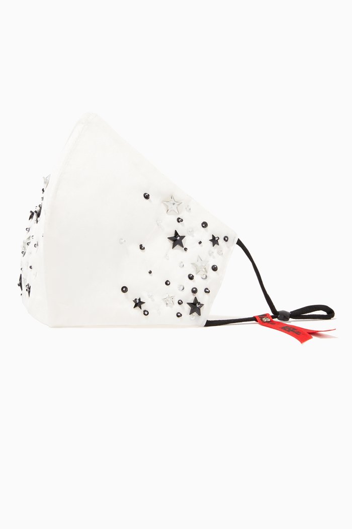 

Embroidered Face Mask, White