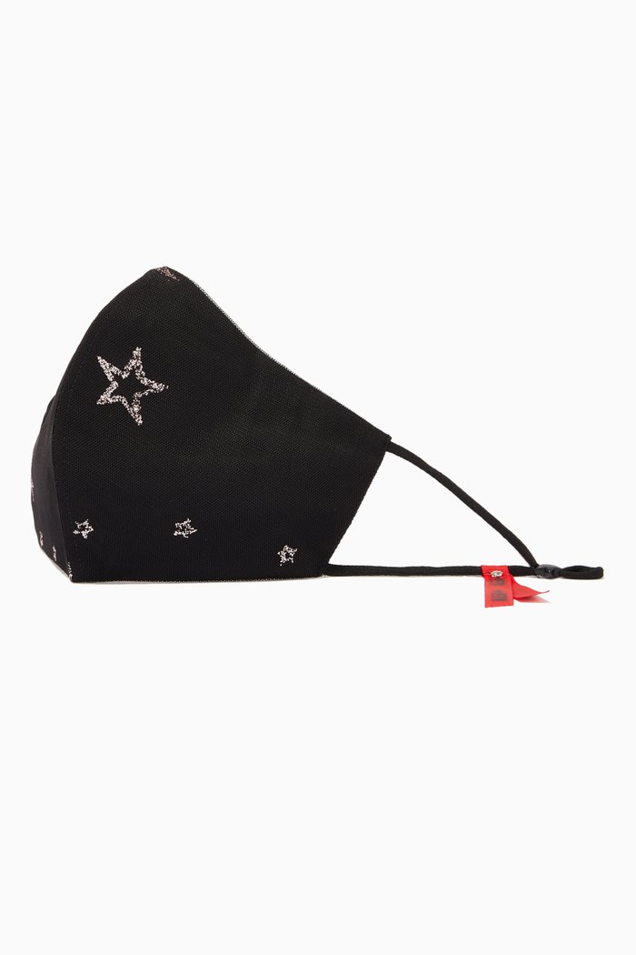 

Shimmer Star Face Mask, Black
