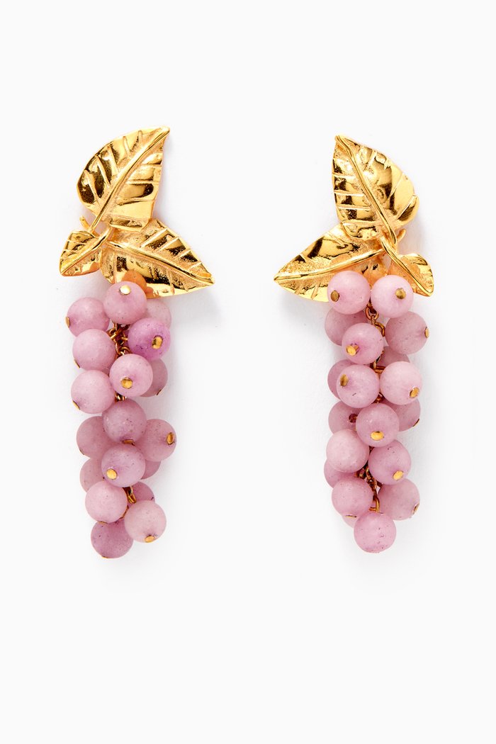 

Dafne Earrings in 24kt Gold-Plated Bronze, Purple